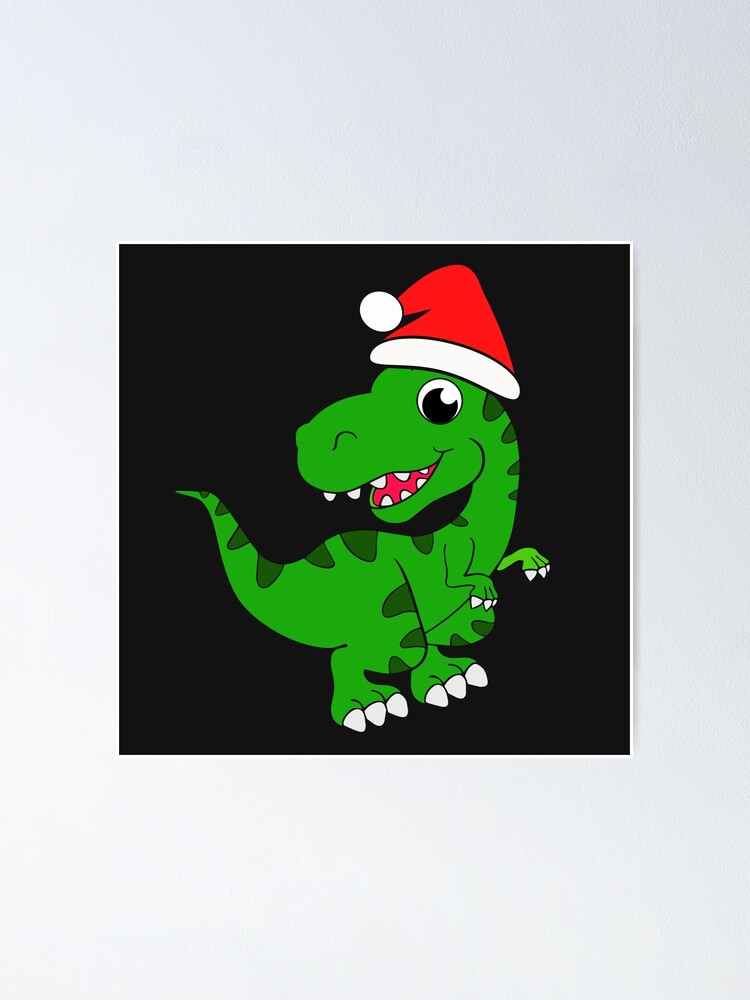 "santa dinosaur SVG, christmas dinosaur SVG" Poster for Sale by