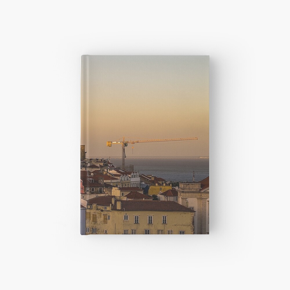 Amazing sunset in Alfama district of Lisbon Hardcover Journal