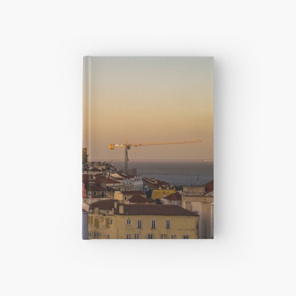 Amazing sunset in Alfama district of Lisbon Hardcover Journal