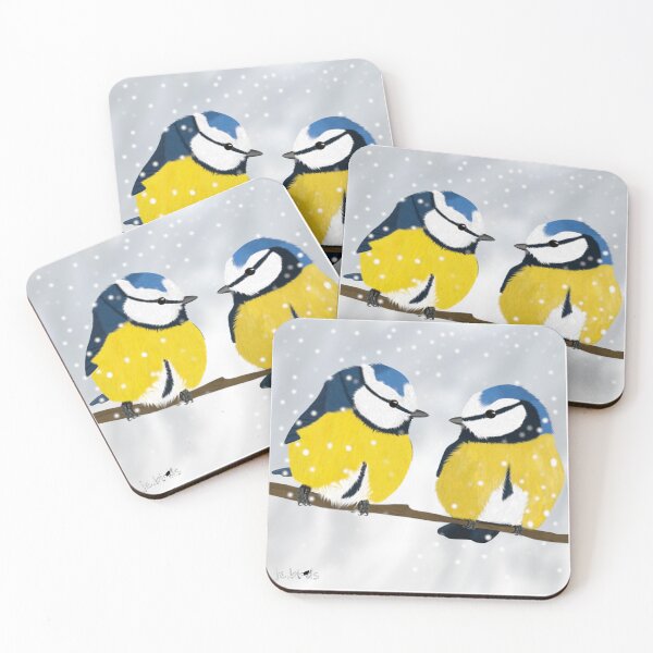 Item preview, Blue Tits Drawing Bird Art designed and sold by jz-birds.