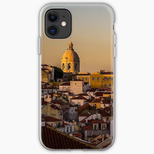 Amazing sunset in Alfama district of Lisbon iPhone Soft Case