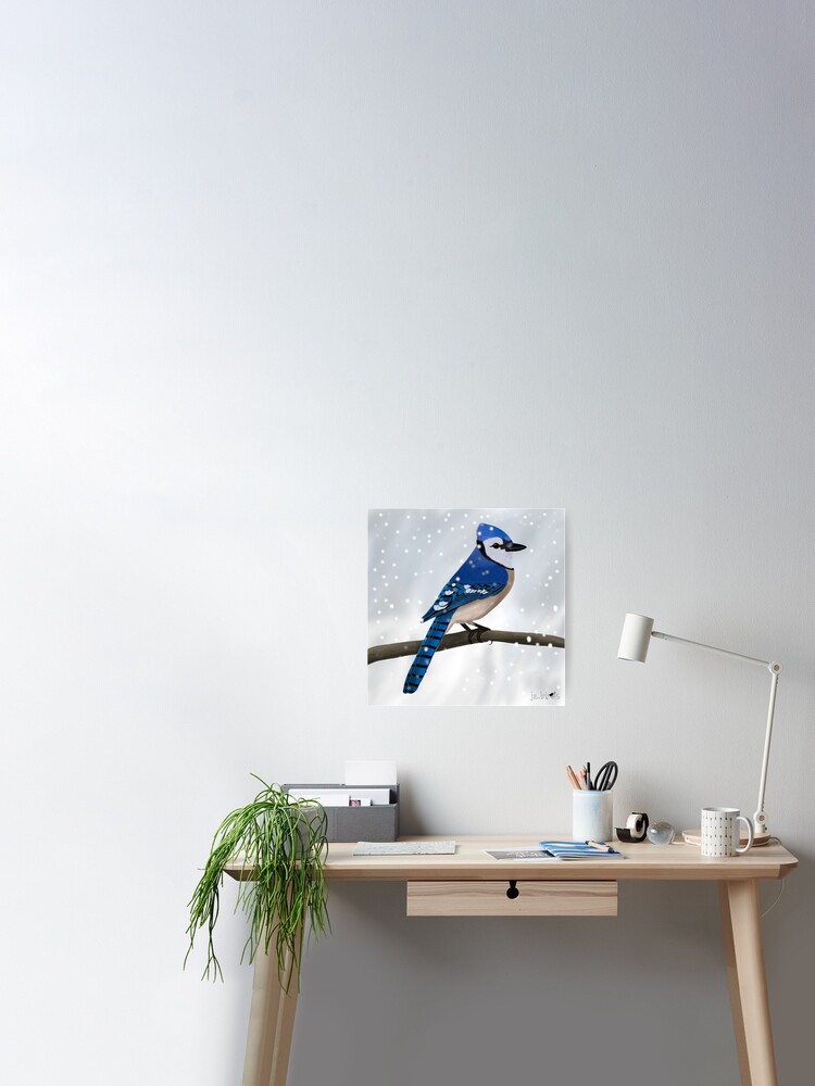 Blue Jay Drawing Bird Art Poster By Jz Birds Redbubble