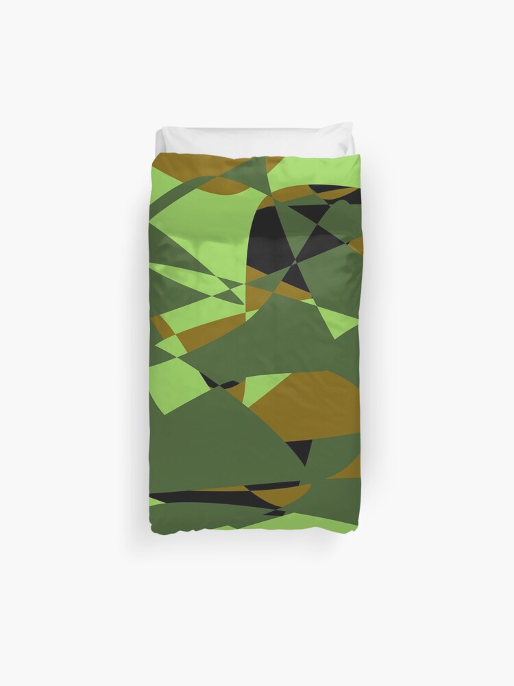 Abstract Art Camouflage With Brown Dark Green Black And Light