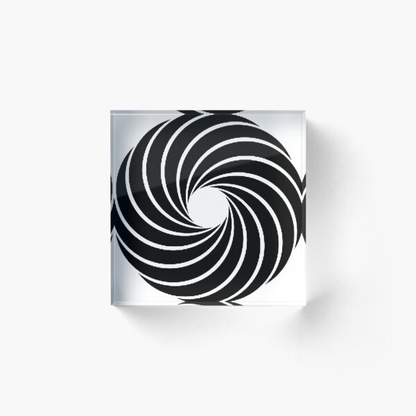 #Vortex, #spiral, #design, #pattern, illusion, modern, illustration, psychedelic, art, twist, curve, abstract Acrylic Block