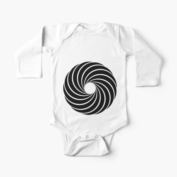 #Vortex, #spiral, #design, #pattern, illusion, modern, illustration, psychedelic, art, twist, curve, abstract Long Sleeve Baby One-Piece