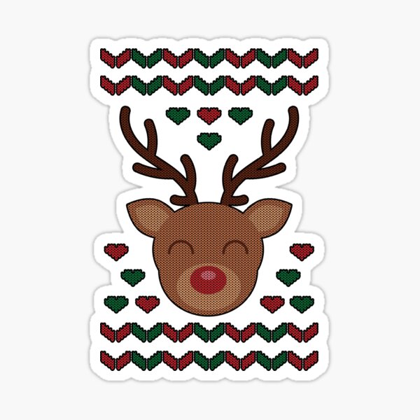 Aperçu de l'œuvre Pull de vacances de Noël moche renne mignon créée et vendue par TLSDesigns.