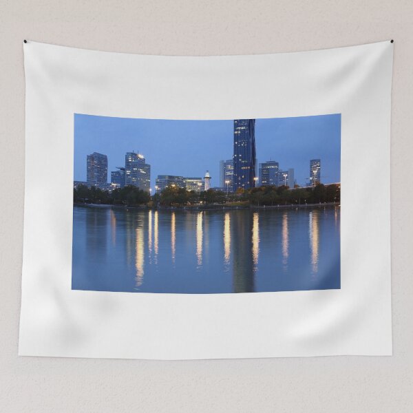 Item preview, Vienna skyline on the Danube river at twilight Austria designed and sold by goceris.