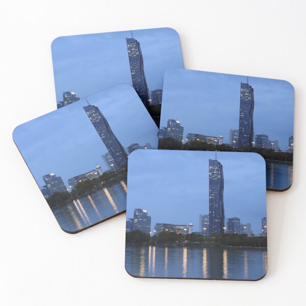 Item preview, Vienna skyline on the Danube river at twilight designed and sold by goceris.