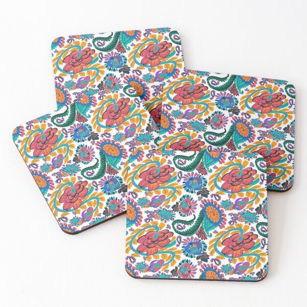 Item preview, 1970s Jeweled Paisley on white designed and sold by LorlovesDesign.
