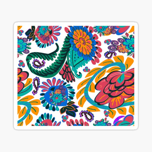 1970s Jeweled Paisley on white Sticker