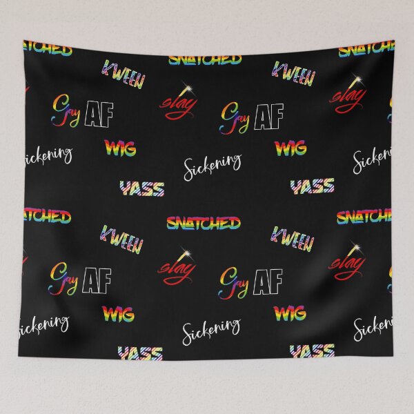 Item preview, LGBTQ Slang and Sayings Typography pattern designed and sold by Glimmersmith.