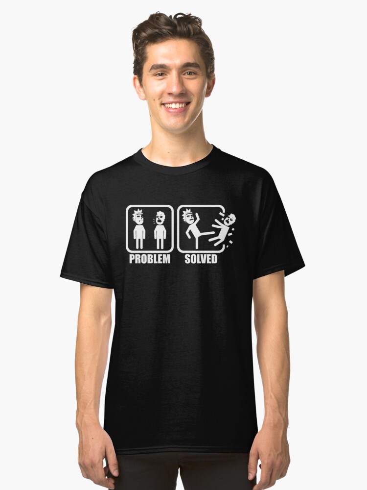 Alternate view of Problem Solved Rick Kicking Jerry Classic T-Shirt
