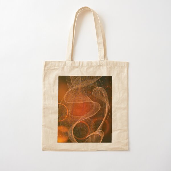 Red Swirl Abstract Cotton Tote Bag