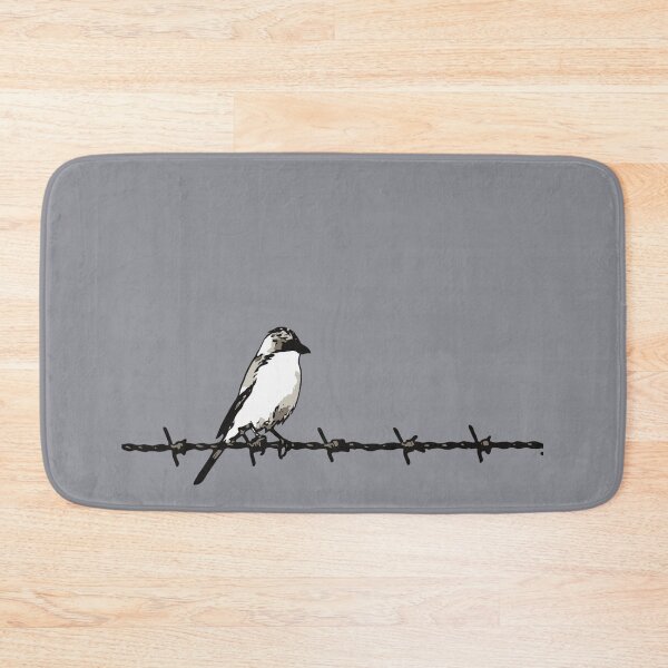 Artikelvorschau, Minimalistischer Vogel auf Stacheldraht, Schwarz-Weiß-Illustration entworfen und verkauft von taiche.