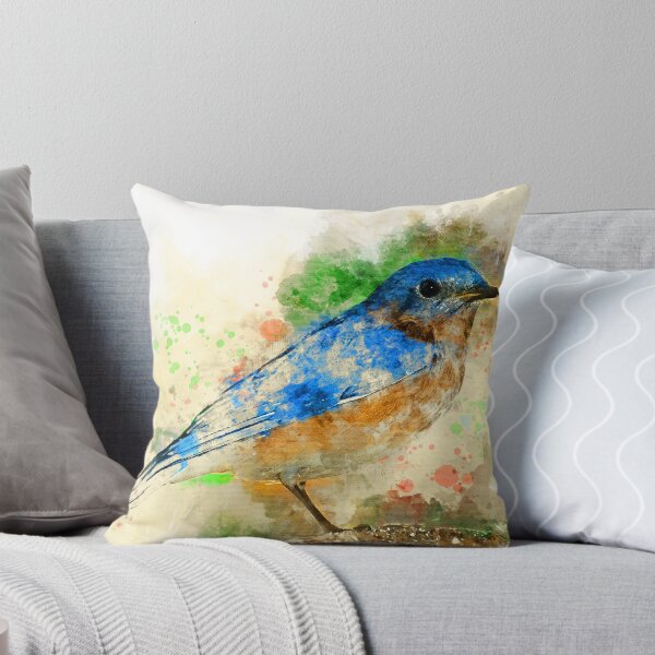 Aperçu de l'œuvre Bluebird, Bluebird art, aquarelle Bluebird créée et vendue par Rosaliartbook.