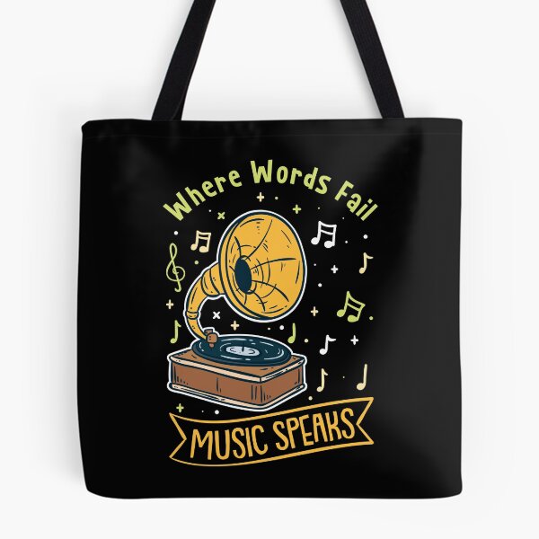 Item preview, Where Words Fail Gramophone Design For Music Lover designed and sold by Stoffgiraffe.