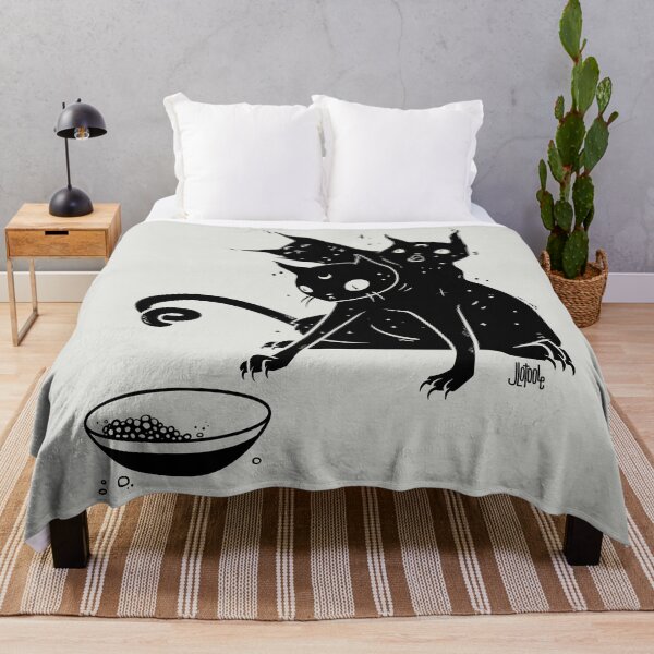 Item preview,  Creepy Cute Three Headed Black Cat Artwork designed and sold by cellsdividing.