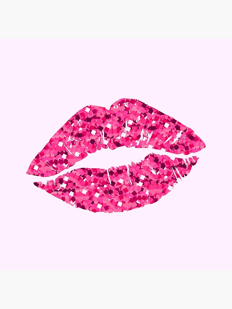 Pink Glitter Lips Art Print For Sale By Newburyboutique Redbubble