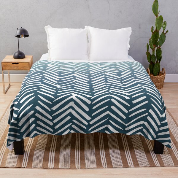 Item preview, Boho Rustic Herringbone Mudcloth Pattern, Teal Ombre designed and sold by meggydesigns.
