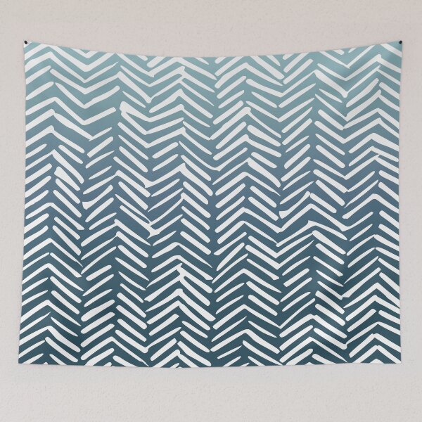 Item preview, Boho Rustic Herringbone Mudcloth Pattern, Teal Ombre designed and sold by meggydesigns.