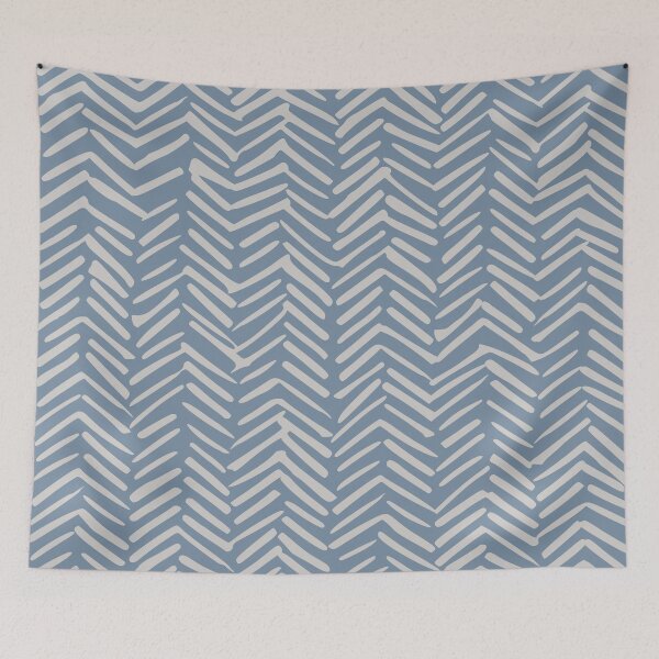 Item preview, Rustic Boho Tribal Mudcloth Pattern, Blue and Beige designed and sold by meggydesigns.