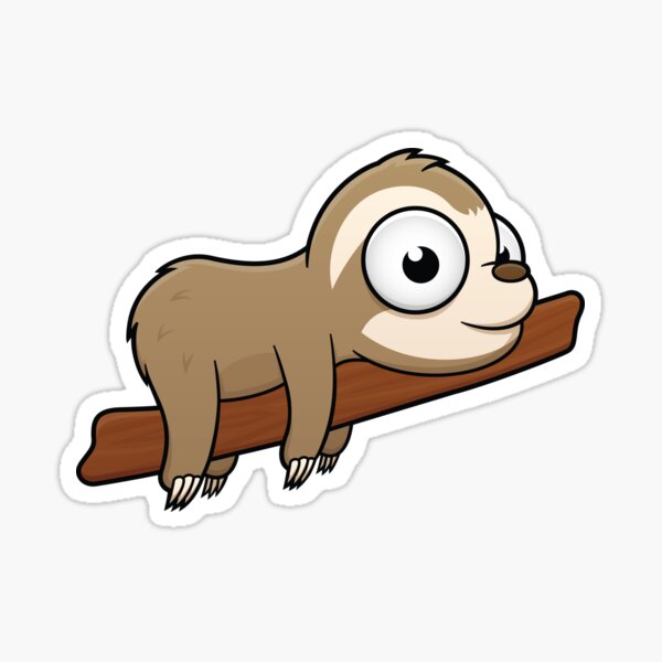 Cute Sloth Cartoon Character Sticker