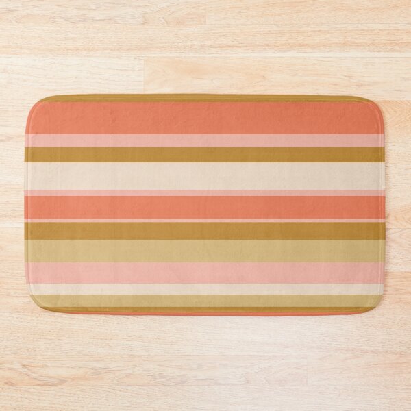 Item preview, Retro Modern Stripes in Ochre and Millennial Blush Pink. Minimalist Color Block Pattern designed and sold by kierkegaard.