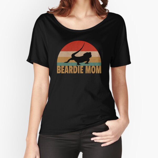 Bearded Dragon Retro Beardie Mom Vintage Pet Lizard Gift  Relaxed Fit T-Shirt