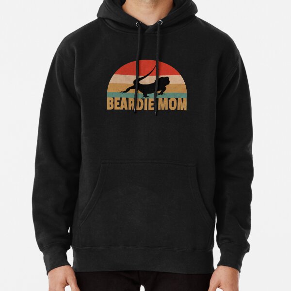 Bearded Dragon Retro Beardie Mom Vintage Pet Lizard Gift Pullover Hoodie