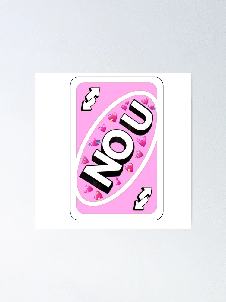 Reverse Uno no U Heart Meme Card Pink Aesthetic Cute 