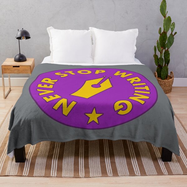 Item preview, Never Stop Writing - Yellow & Purple designed and sold by MOREDANKMEMES.