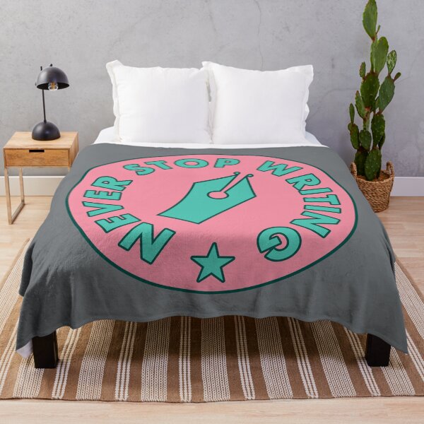 Item preview, Never Stop Writing - Teal & Pink designed and sold by MOREDANKMEMES.