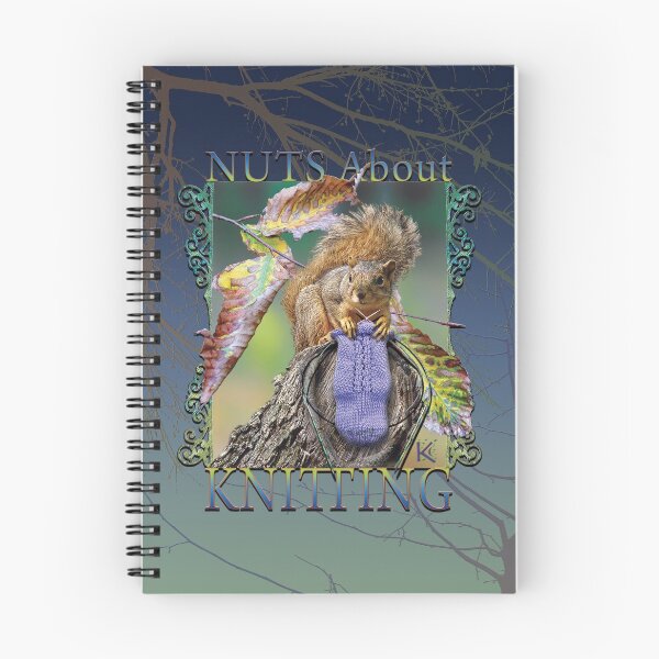 Item preview, Nuts About Knitting Squirrel Blue Camo Branches designed and sold by NorthernBell.