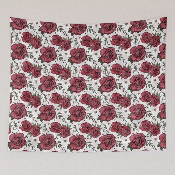 Item preview, Red Roses and Bees designed and sold by urbanblossoms.