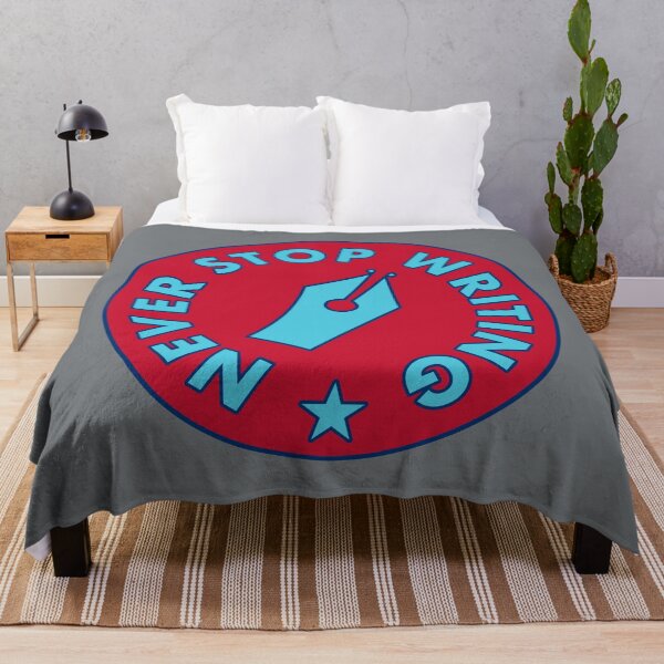 Item preview, Never Stop Writing - Blue & Red designed and sold by MOREDANKMEMES.