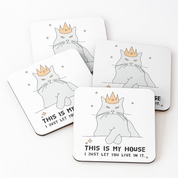 Item preview, Cat Grumpy Queen of the House Grey and Yellow designed and sold by StudioUnrefined.