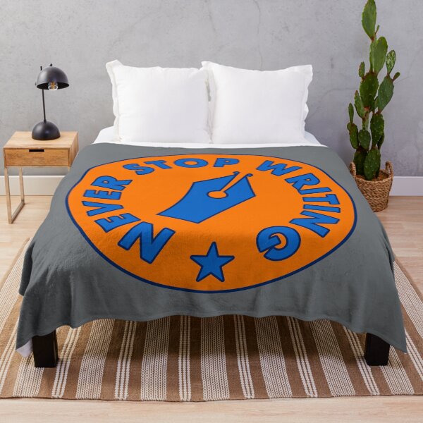 Item preview, Never Stop Writing - Blue & Orange designed and sold by MOREDANKMEMES.