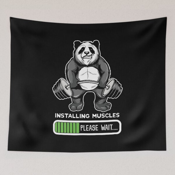 Item preview, Panda Installing Muscles designed and sold by designeclipse.