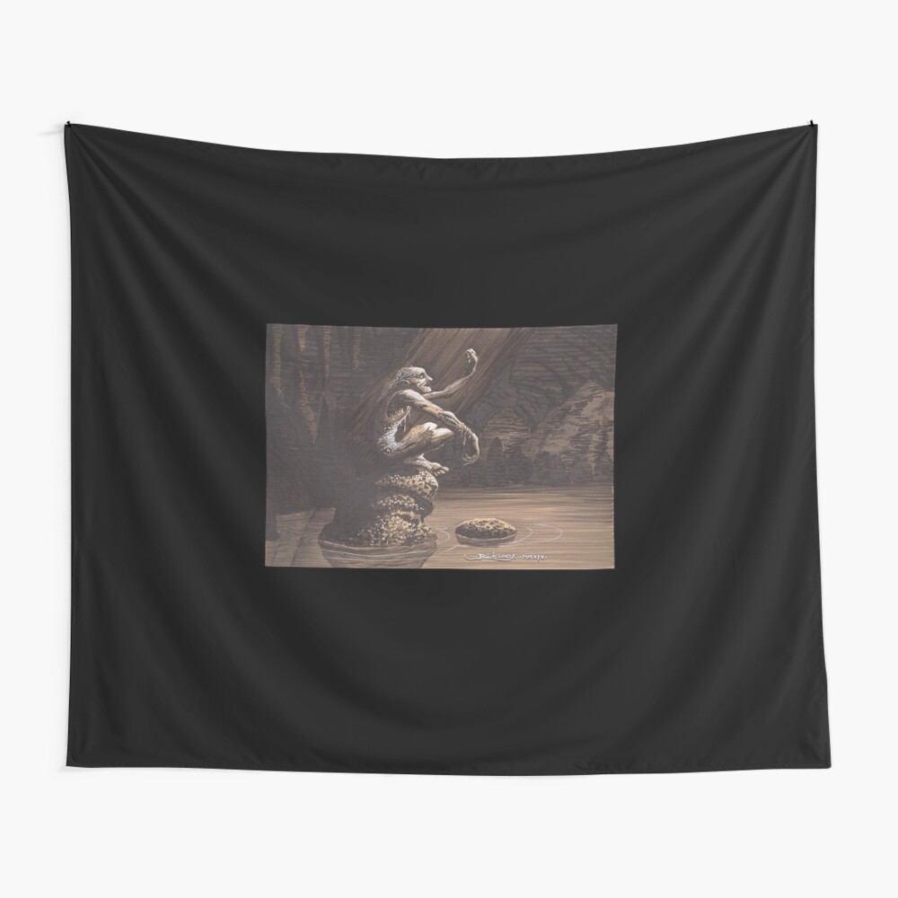 Gollum in his cave Wall Tapestry