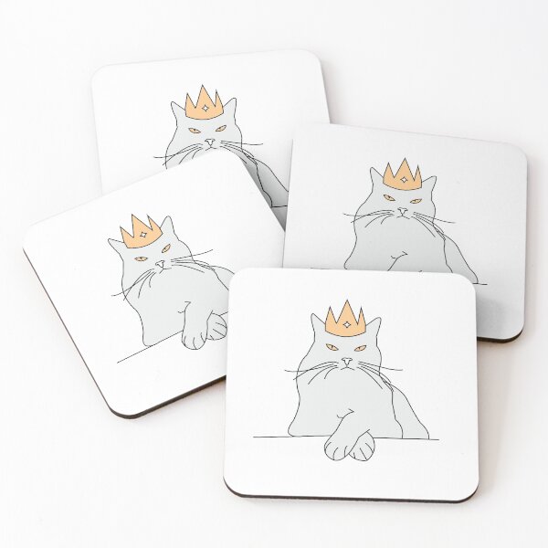 Item preview, Judgmental Grumpy Sassy Evil Cat with Crown Illustration Cats rule the world designed and sold by StudioUnrefined.