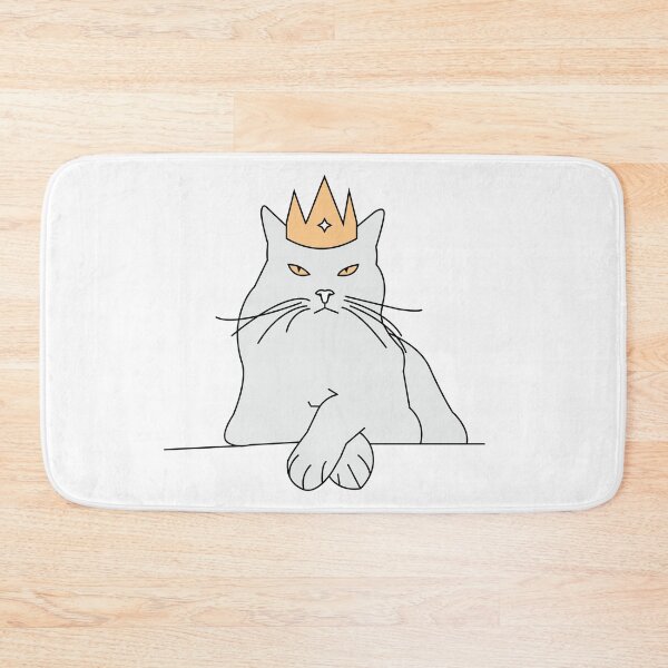 Item preview, Judgmental Grumpy Sassy Evil Cat with Crown Illustration Cats rule the world designed and sold by StudioUnrefined.