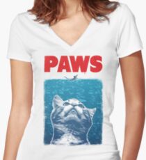 Paws Women's Fitted V-Neck T-Shirt