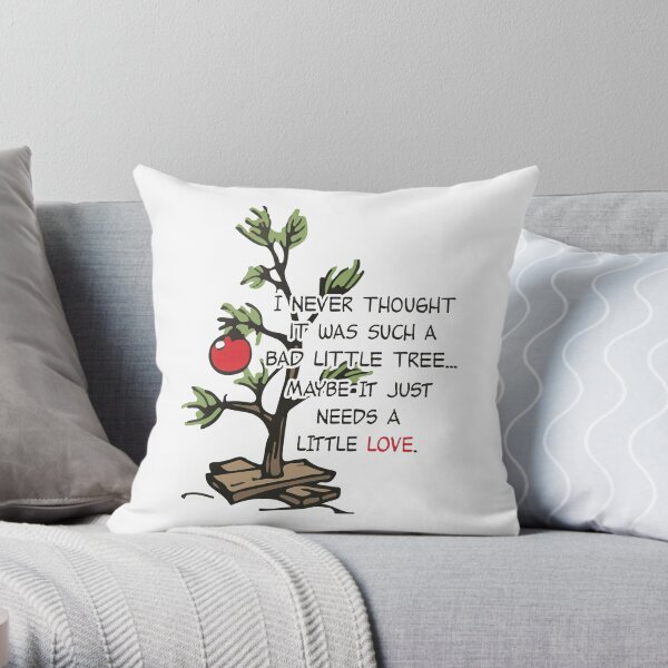 Charlie Brown Christmas Tree - © GraphicLoveShop Throw Pillow