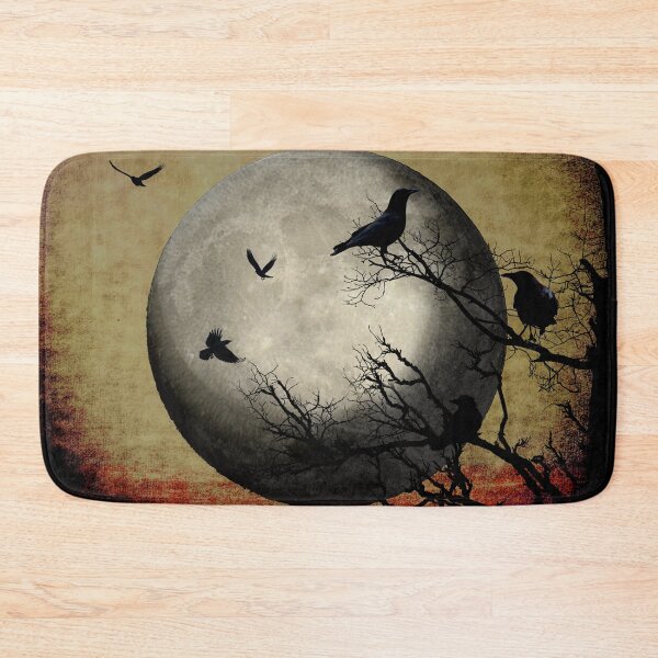 Item preview, Rustic Black Bird Raven Crow Tree Dark Side of the Moon Gothic Art A169 designed and sold by byNicol.