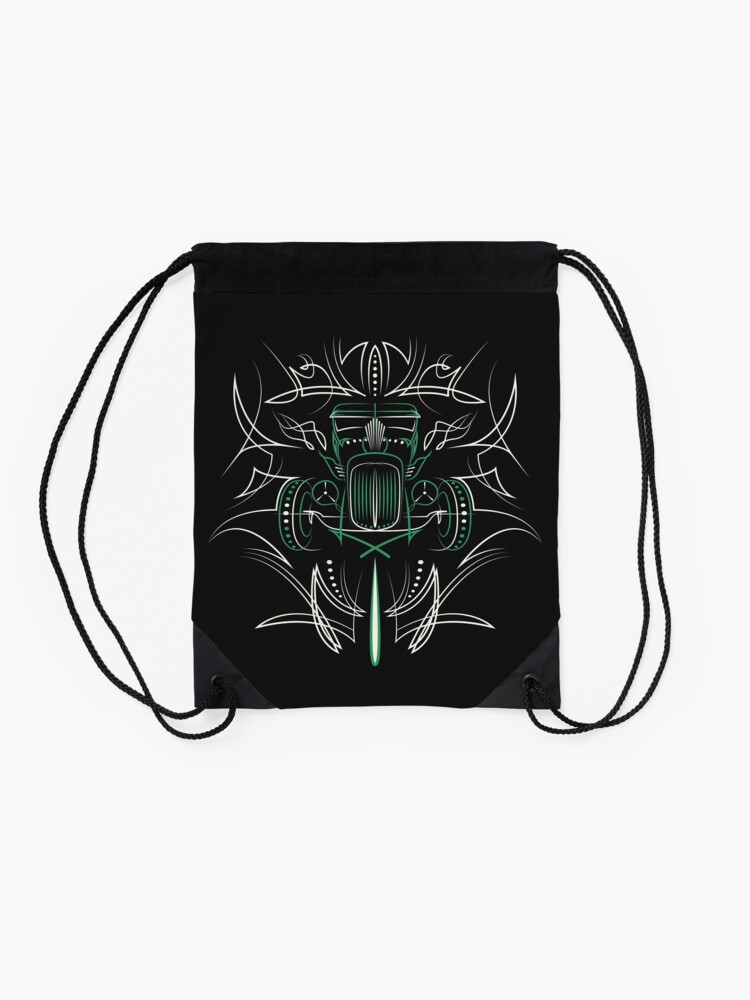 Alternate view of Hot Rod Pinstriping Drawstring Bag