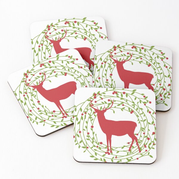 Item preview, Holiday Deer Buck WIth Holly Laurel Wreath designed and sold by peacockcards.