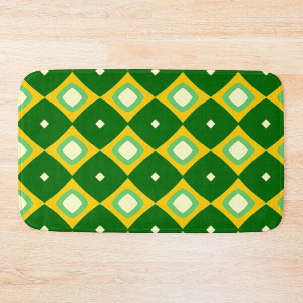 Item preview, The Seventies| Green and Yellow Diamond Pattern designed and sold by ozcushionstoo.