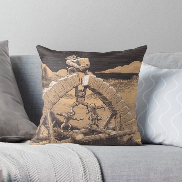 orks building a bridge Throw Pillow