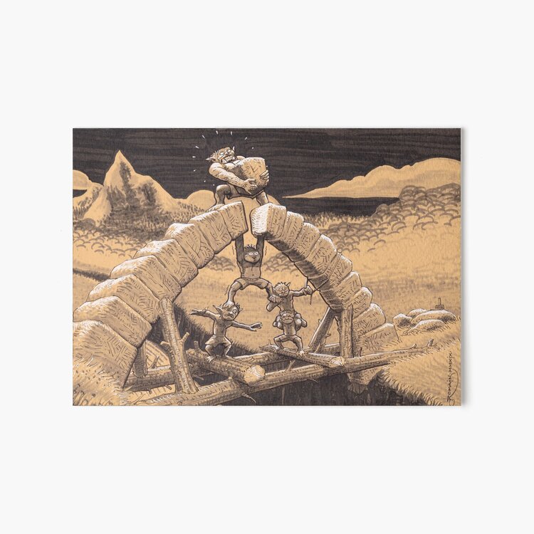 orks building a bridge Art Board Print