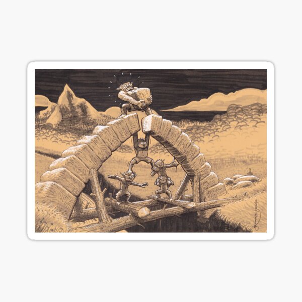 orks building a bridge Sticker